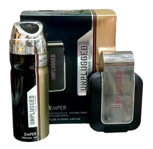 Unplugged perfume 80 ML Eau de toilette for Men with 200 ML Spray